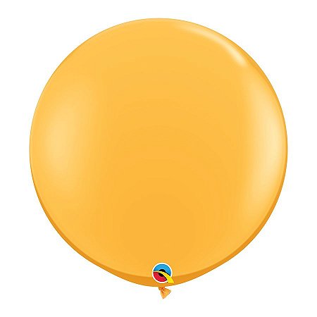 Balão Gigante de Festa em Látex 3ft (90 cm) - Goldenrod (Amarelo Ouro) - 2 Unidades - Qualatex - Rizzo