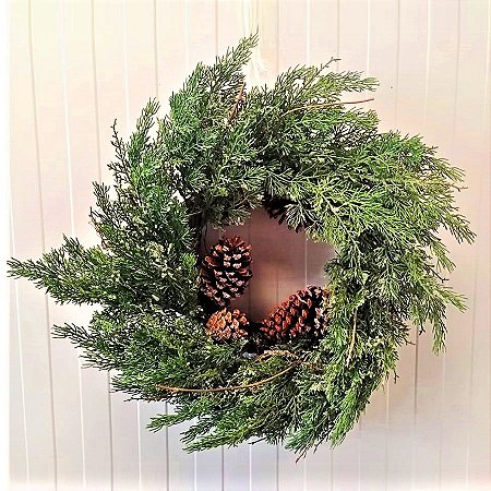 Guirlanda Decorativa Folhas e Pinhas - Verde/Marrom - 60 cm - 01 unidade - Cromus - Rizzo