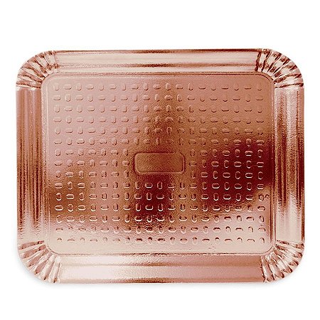 Bandeja de Festa para Bolos, Salgadinhos e Docinhos Laminada Rose Gold - Cromus - 1 Unidade