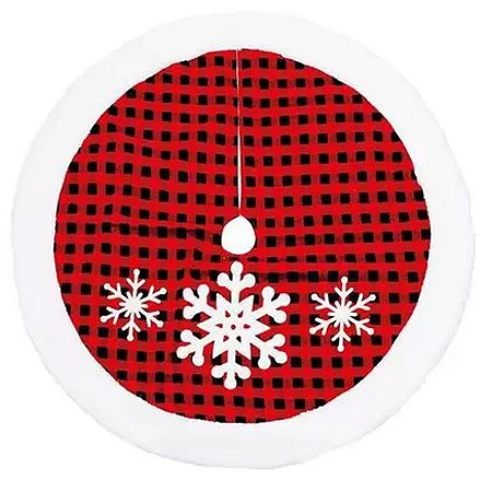 Saia Para Árvore - Floco Neve - Vermelho/Branco/Preto -120cm - 1 unidade - Cromus - Rizzo
