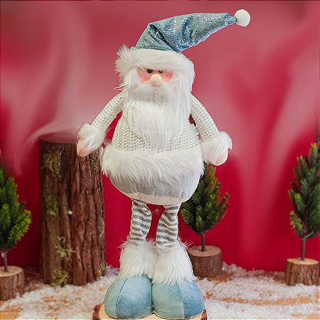 Papai Noel - Azul/Branco - 42,5 x 17cm - Cod.BT1393 - 1 unidade -  - Rizzo