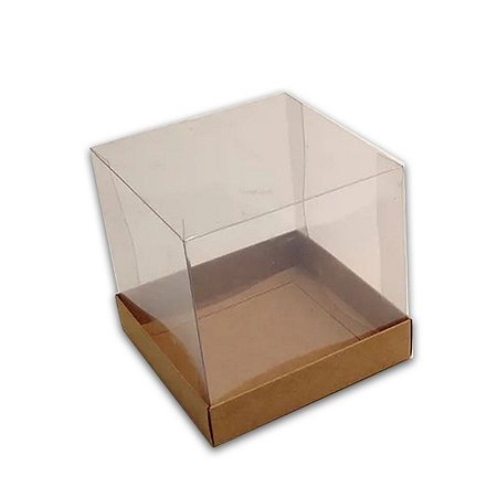 Caixa c/ Tampa Transparente Para Bolo - Kraft - Cód.2711 - Ideia - Rizzo