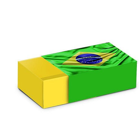 Caixa Com Luva - Bandeira Do Brasil - 6,5cm x 9cm x 3,5cm - 8 unidades - Cromus - Rizzo