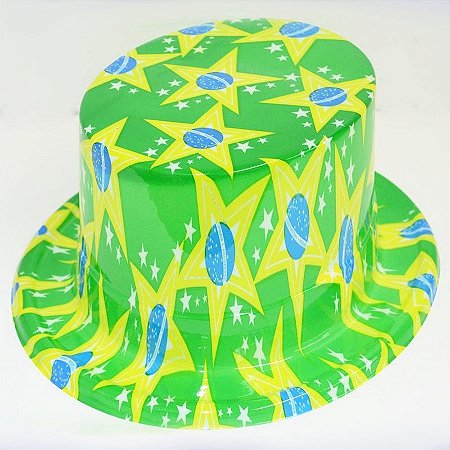 Cartola Brasil - Estrela - Plástico - 28,5cm x 25,5cm - 1 unidade - Rizzo