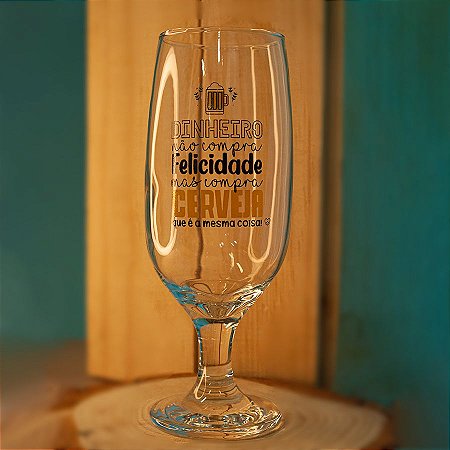 Taça Floripa Happy Beer - 300ml - Dinheiro Não Compra Felicidade  - 1 unidade - Allmix - Rizzo