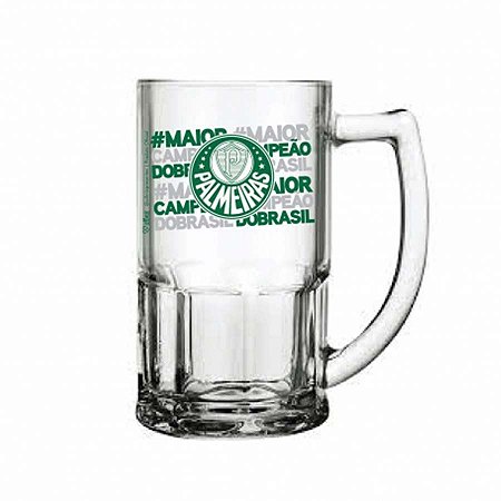 Caneca de Vidro Bristol - 340ml - Palmeiras  - 1 unidade - Allmix