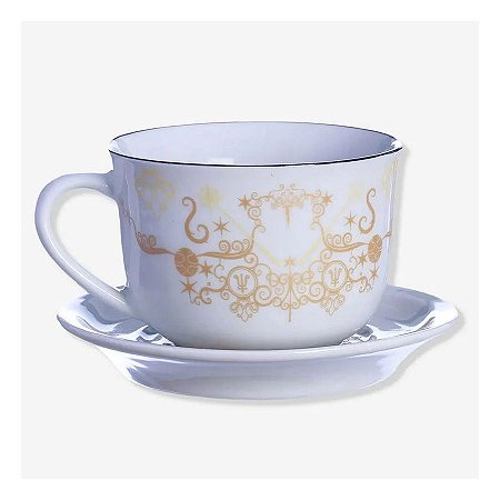 Xícara de Chá com Pires de Porcelana "You Have The Grim" Harry Potter - 350ml - 1 unidade - Zona Criativa - Rizzo
