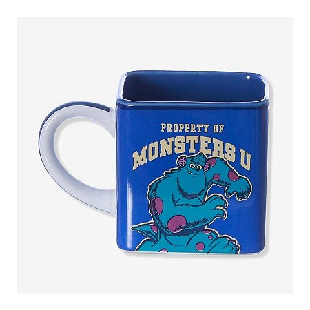 Caneca de Cerâmica Quadrada Sulley e Mike Monstros SA  - 300ml - 1 unidade - Zona Criativa - Rizzo