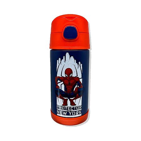 Garrafa Térmica com Canudo Spider-Man - 300ml  - 1 unidade - Zona Criativa - Rizzo