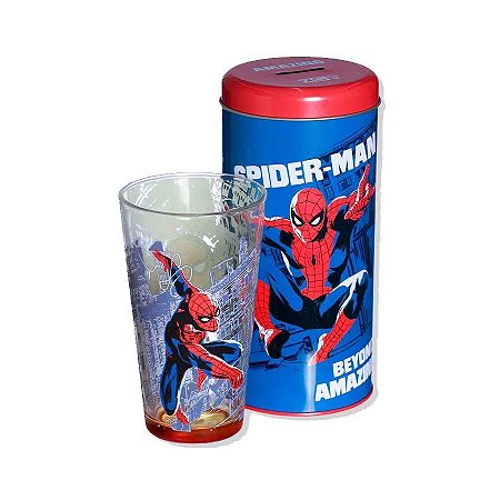 Copo com Cofre Spider-Man - 500ml - 1 unidade - Zona Criativa - Rizzo
