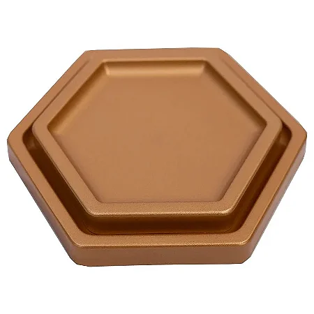 Bandeja Sextavada Premium Rose Gold - 01 unidade - Só Boleiras - Rizzo Embalagens