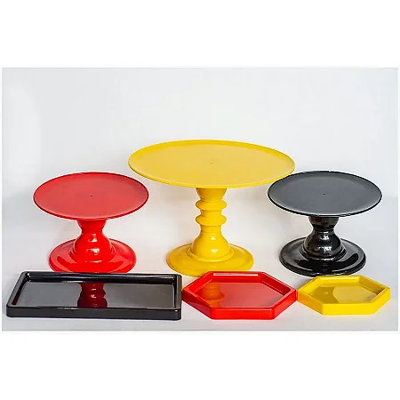 Kit Comemore Premium - 11 Clássico Amarelo Vermelho Preto - 01 Unidade - Só Boleiras - Rizzo Festas