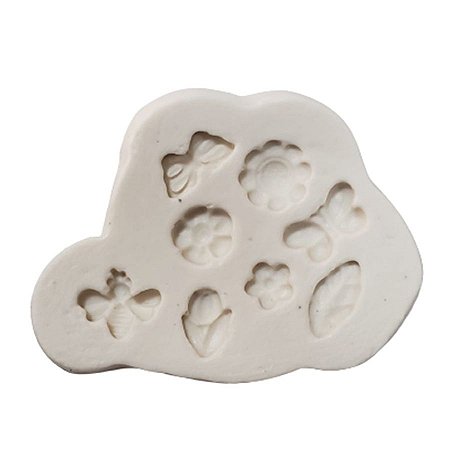 Molde De Silicone - 617 - Flores, Borboletas E Abelha - 1 unidade - Mazulli - Rizzo