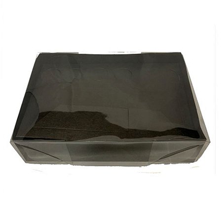 Caixa c/ Tampa Transparente Garrafa ou Lata + Doces - cor:Preto - 01 unidade - Ideia Embalagens - Rizzo