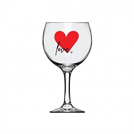 Taça de Vinho / Gin Grande Decorada - "Love" - 615 mL - 1 unidade - AllMix
