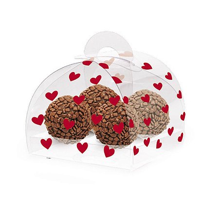 Caixa Para 4 Brigadeiros Coração - 10 Unidades - Cromus - Rizzo