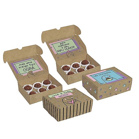 Caixa P/ 6 Brigadeiros Compose Flork - 10 Unidades -  Cromus - Rizzo