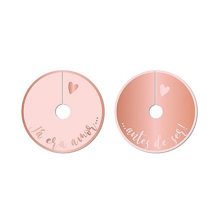 Marcador de Taça Romântico Rose Gold - 6 unidades - Cromus - Rizzo