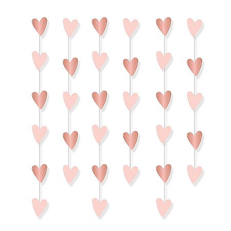 Cortina Decorativa Rose Gold Romântico em 6 cordões - 1 unidade - Cromus -