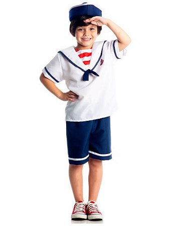 Fantasia Marinheiro Kids M - 1 Unidade - Sula - Rizzo