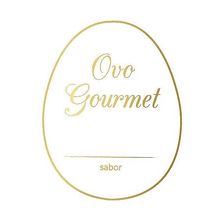 Adesivo "Ovo Gourmet" - Ref.2068 - Hot Stamping - Dourado - 50 unidades - Stickr