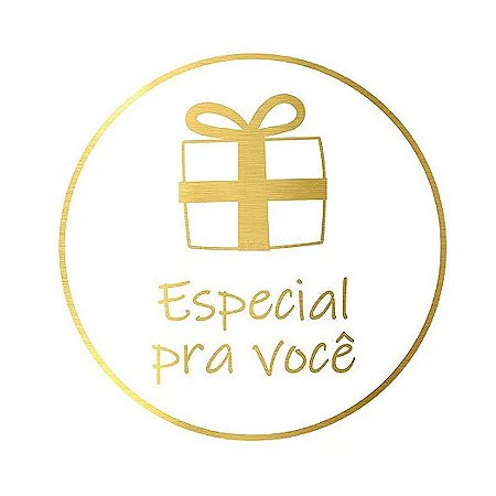 Adesivo "Especial pra Você" - Ref.2022 - Hot Stamping - Dourado - 50 unidades - Stickr - Rizzo
