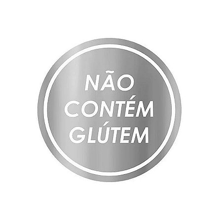 Adesivo "Não Contém Glúten" - Ref.2040 - Hot Stamping - Prata - 50 unidades - Stickr - Rizzo