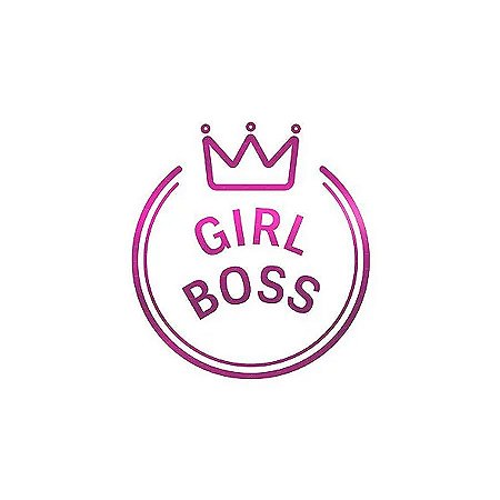 Adesivo "Girl Boss" - Ref.2036 - Hot Stamping - Pink Metálico - 50 unidades - Stickr - Rizzo