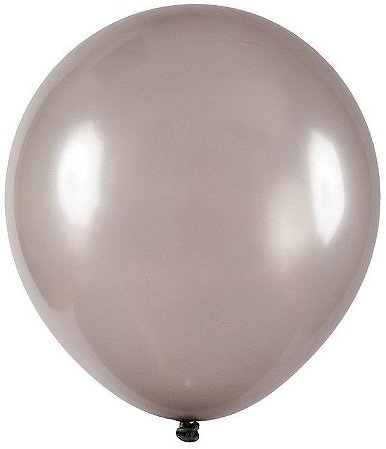 Balão de Festa Redondo Big Balão 25" -  Prata - 01 Unidade - Art-Latex - Rizzo