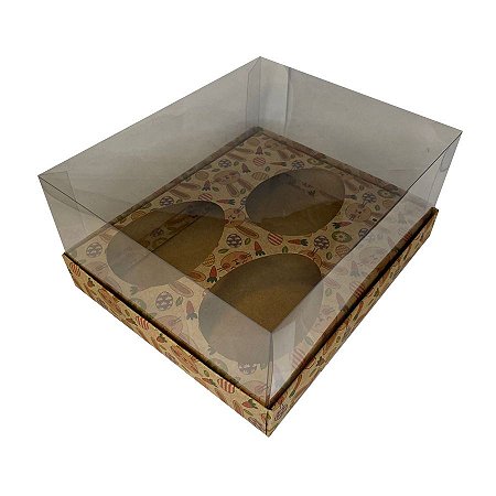 Caixa para Trio de Ovos de Páscoa 150 g - Kraft Coelhinhos - 5 unidades - ASSK - Rizzo