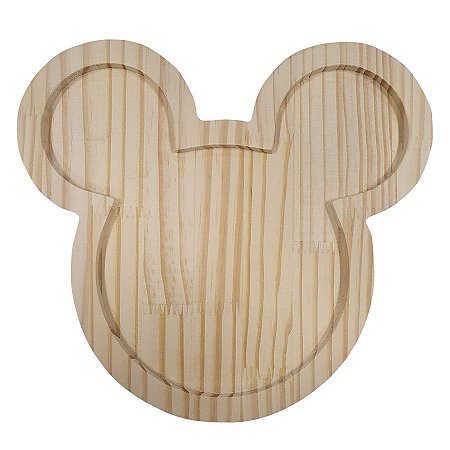 Tábua de Madeira Crua Rosto Mickey - 25 x 23 cm - 1 unidade - Rizzo