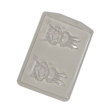 Forma para Chocolate 2 Coelhos Diamantados Pequeno - FP206 - 1 unidade - Crystal - Rizzo