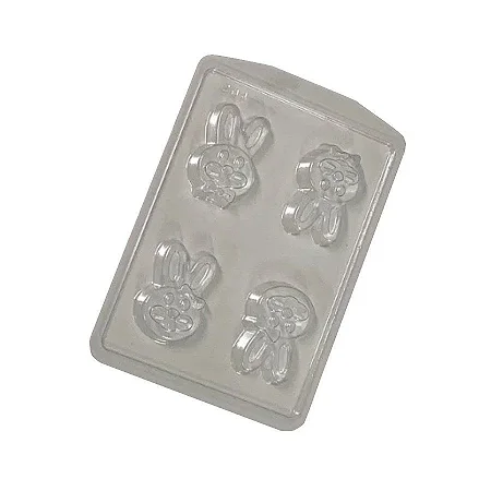 Forma para Chocolate Rostos de Coelho - FP204 - 1 unidade - Crystal - Rizzo