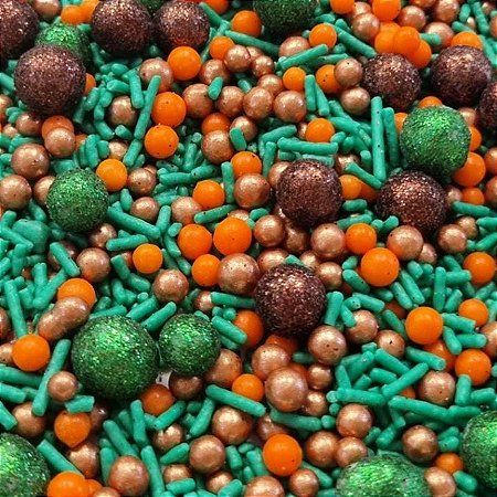Sprinkles de Páscoa Verde e Pérolas Laranjas 60 g - 1 unidade - Morello - Rizzo