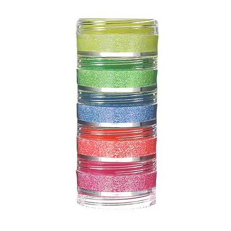 Tinta Facial Cremosa com Glitter Iridescente Neon Kit 5 Cores 3g - 1 unidade - ColorMake - Rizzo