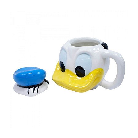 Caneca de Porcelana 3D com Tampa Pato Donald - 01 Unidade - Disney - Rizzo
