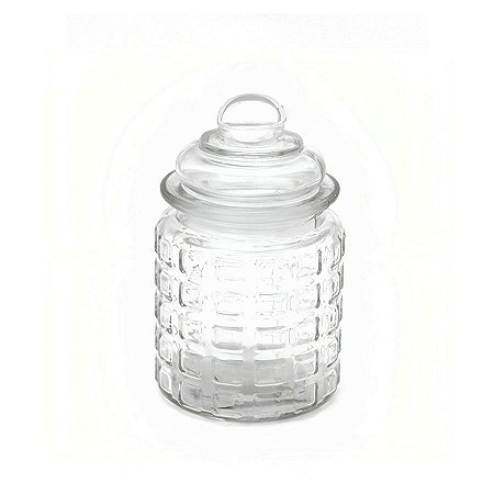 Pote de Vidro Hermético Quadriculado com Tampa 280ml - 12,5x8,5cm - 1 unidade - Rizzo