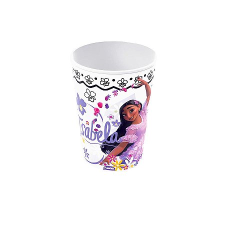 Copo Decorado Festa Encanto Isabela - Para Colorir - 320 ml  - 1 unidade - Plasútil - Rizzo