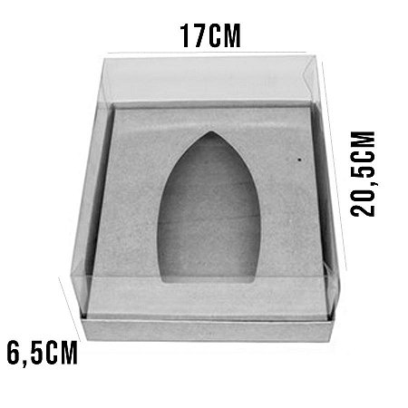 Caixa Barca de Chocolate - G - 20,5cm x 17cm x 6,5cm - Branco - 5 unidades - Assk - Páscoa Rizzo