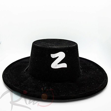 Adereço de Carnaval Chapéu Zorro - Preto - Mod:6539 - 01 unidade - Rizzo