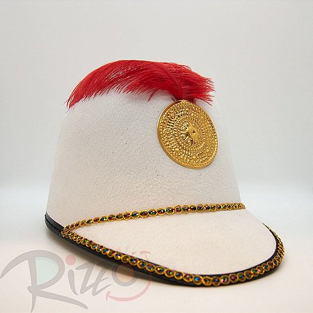 Adereço de Carnaval Chapéu Paquita - Branco - Mod:203 - 01 unidade - Rizzo