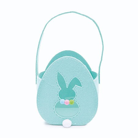 Cesta em Feltro para Ovinhos Coelho de Páscoa M - 14,5cm x 12,5cm x 8,5cm - 1 unidade - Cromus Páscoa -