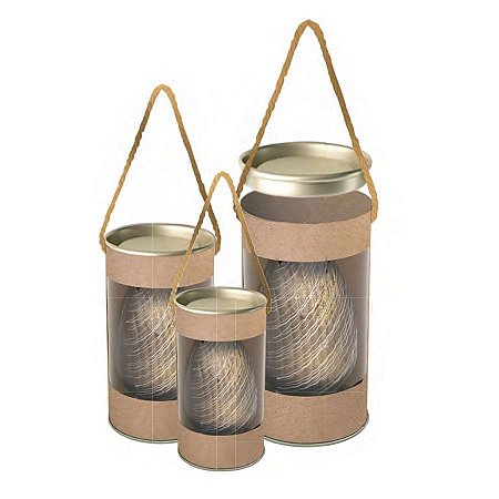 Lata para Ovo de Páscoa Com Visor e Alça - Kraft - 01 unidade - Cromus - Rizzo