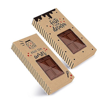 Caixa Tablete 200g Kraft Doçura 14,5x7,5x3,2cm - 10 Unidades - Cromus -