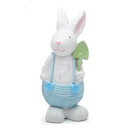 Coelhinho Decorativo Resina Jardineira Azul - Cromus - 01 un - Rizzo
