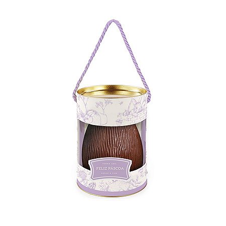 Lata para Ovo de Páscoa Com Visor e Alça - Clássico Francês Lilás - 01 unidade - Cromus - Rizzo