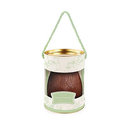 Lata para Ovo de Páscoa Com Visor e Alça - Clássico Francês Verde - 01 unidade - Cromus - Rizzo