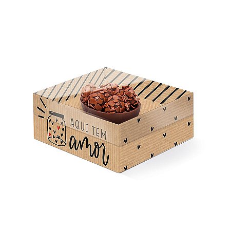 Caixa New Practice para Meio Ovo 50 g Kraft - Feito com Doçura - 6 Unidades - Cromus - Rizzo
