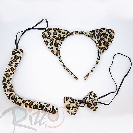 Kit Fantasia Carnaval  - Onça Bege - Mod:6261 - 01 unidade - Rizzo