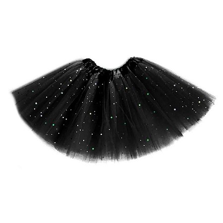 Saia Tule preto com Glitter - 40cm - Mod:186A - 01 unidade - Rizzo